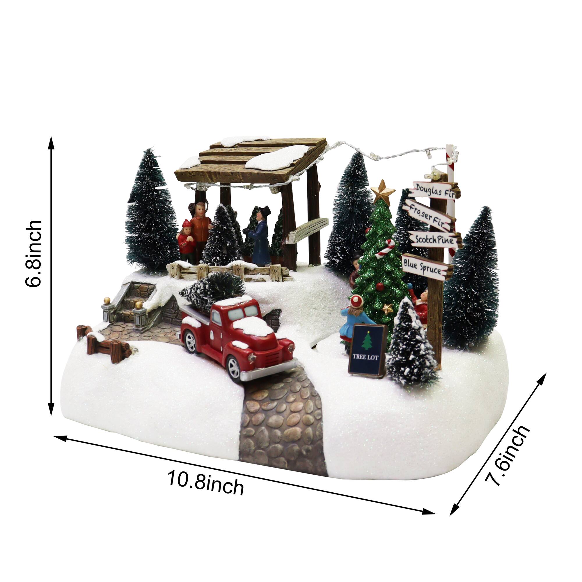 7" Tree Lot with LED Lights & Music